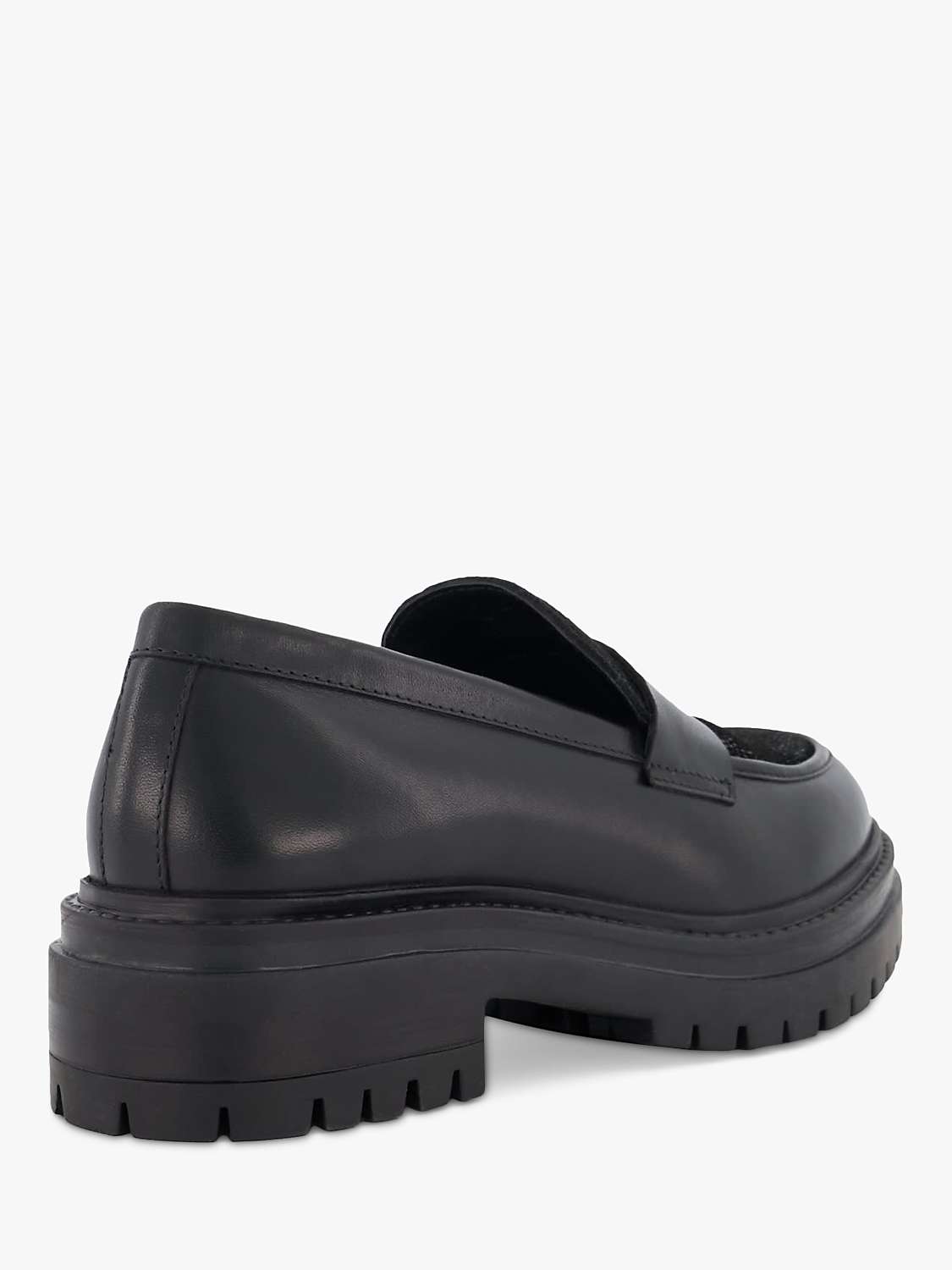 Buy Dune Gaining Leather Loafers, Black Online at johnlewis.com