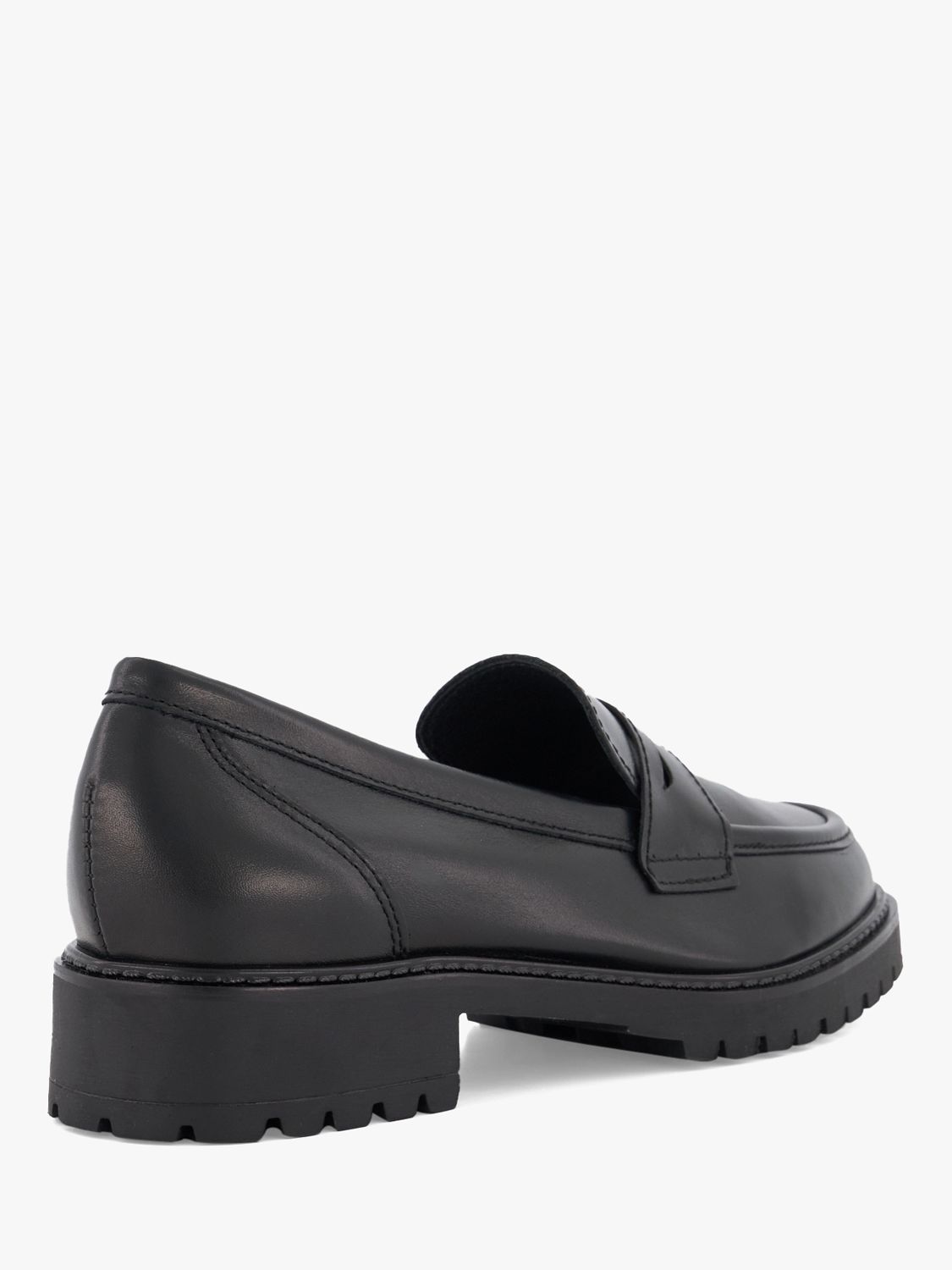 Dune Wide Fit Gild Leather Loafers, Black at John Lewis & Partners