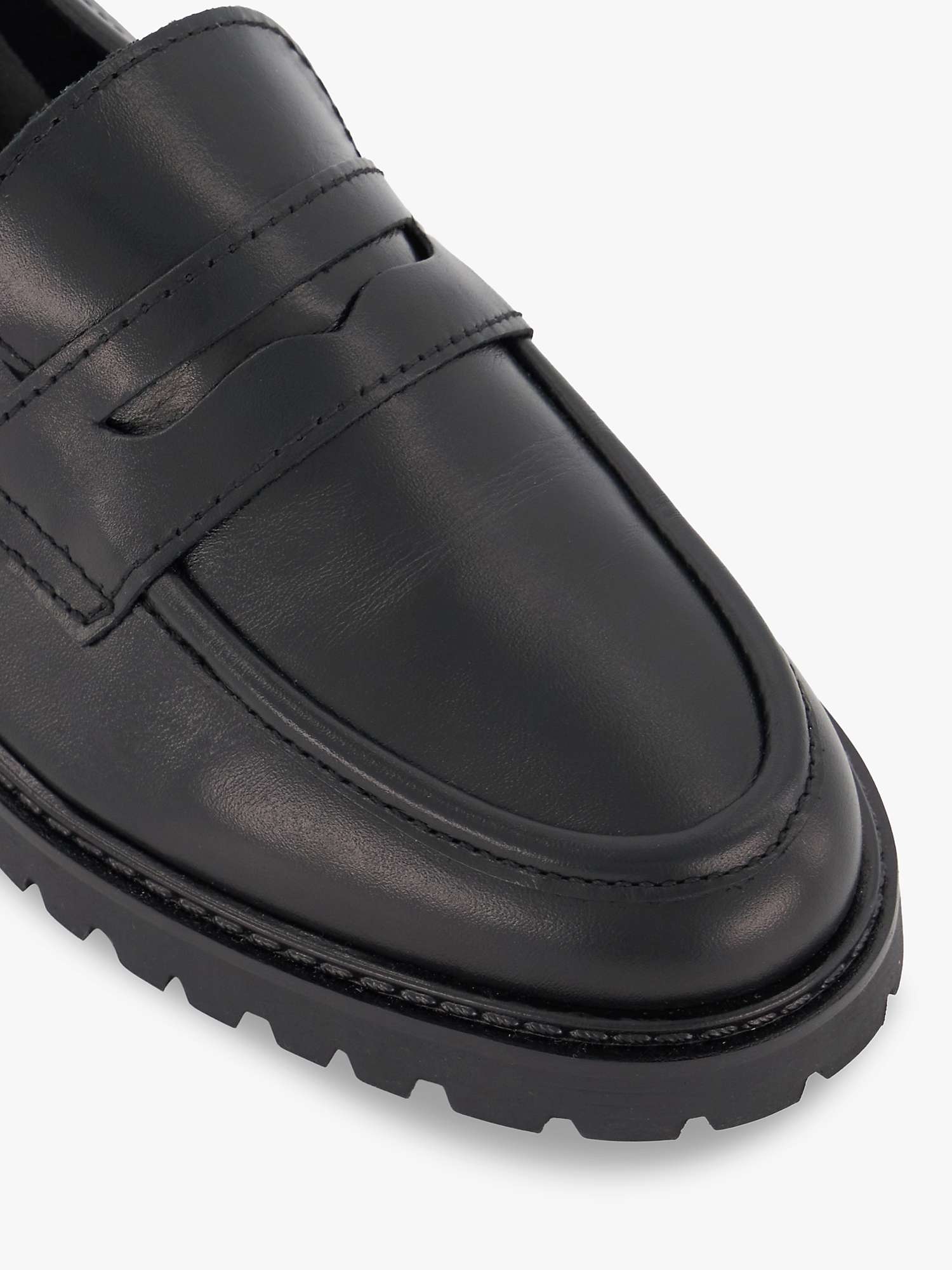Buy Dune Wide Fit Gild Leather Loafers, Black Online at johnlewis.com