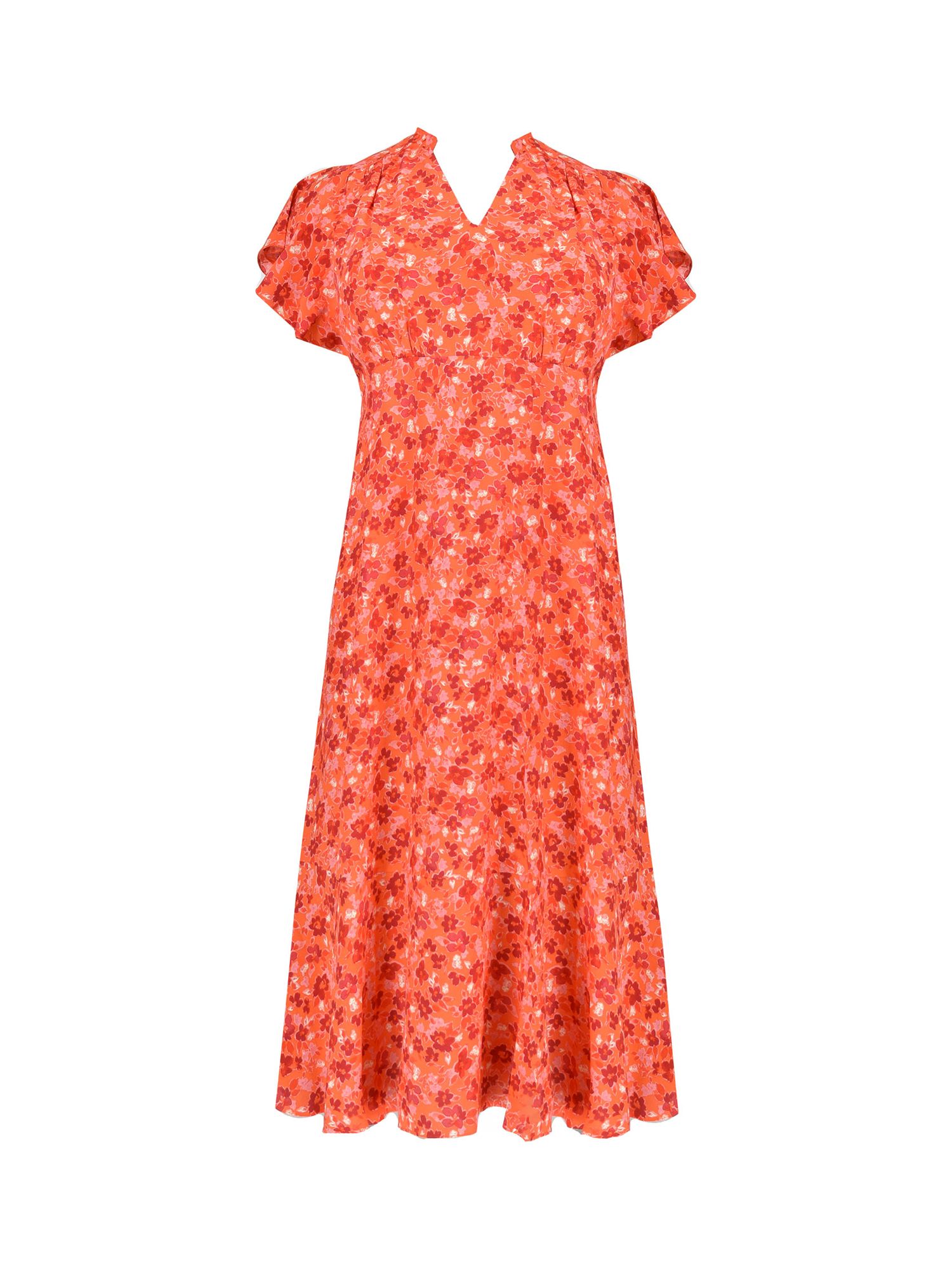 Live Unlimited Curve Floral Print Midi Dress, Red/Multi at John Lewis ...