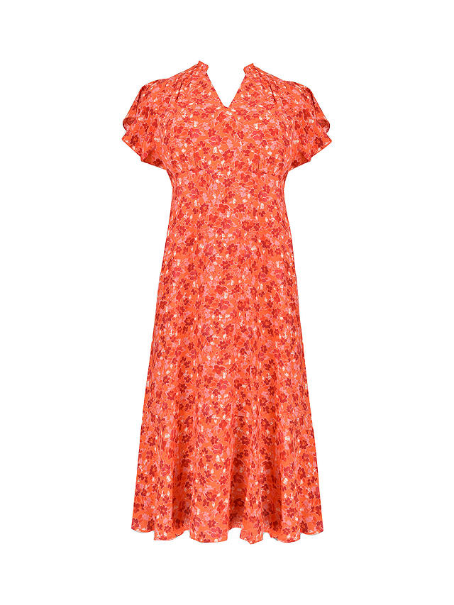 Live Unlimited Curve Floral Print Midi Dress, Red/Multi
