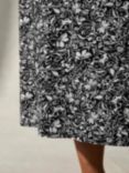 Live Unlimited Curve Mono Floral A-Line Skirt, Black/White, Black/White
