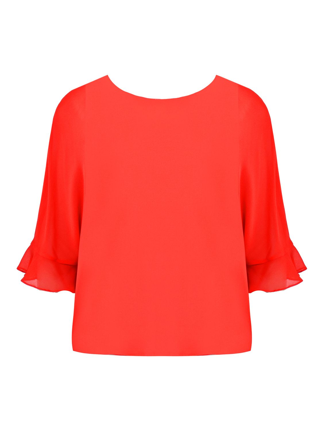 Live Unlimited Curve Flute Sleeve Overlay Top, Red at John Lewis & Partners