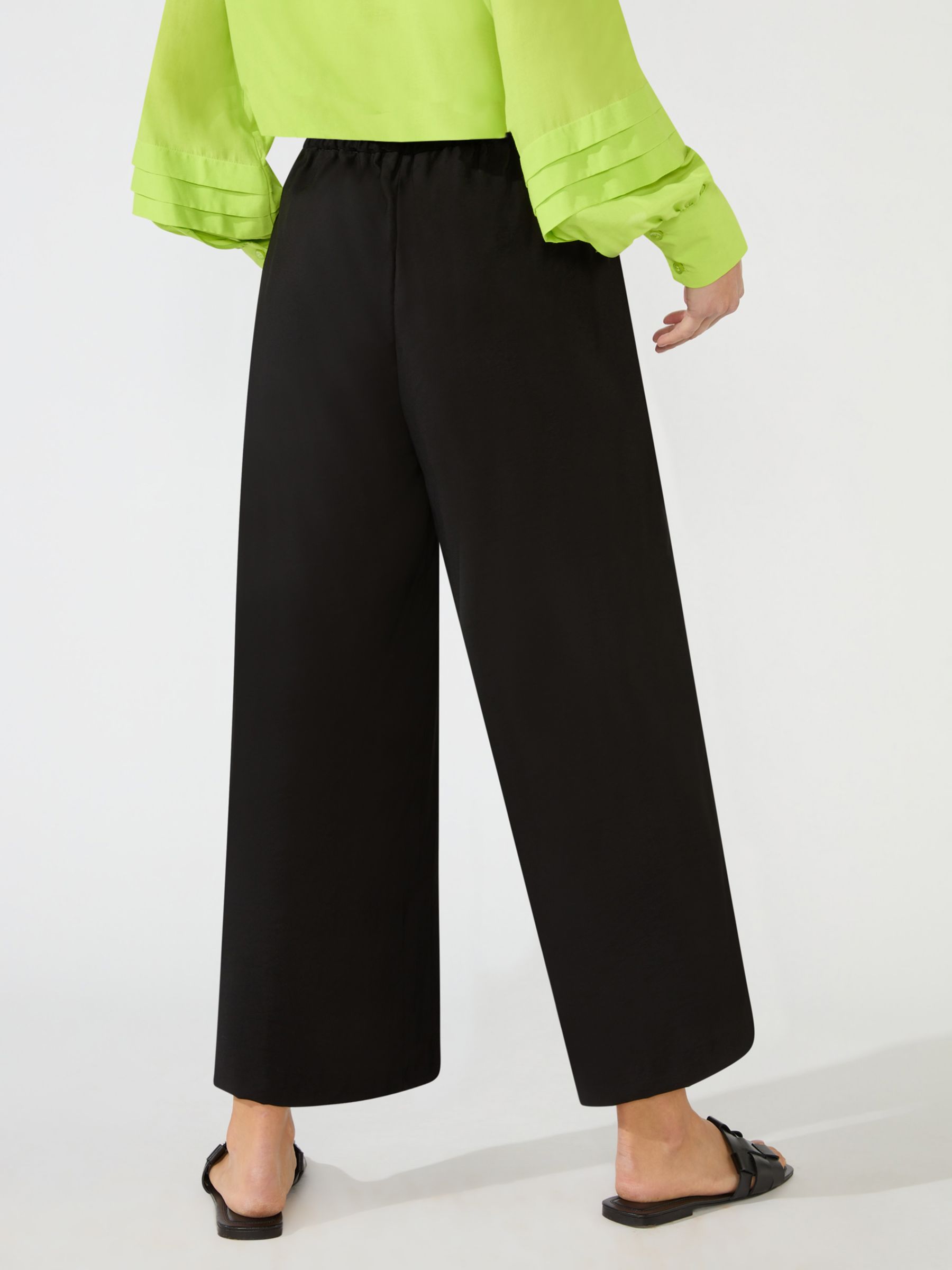 Ro&Zo Pull On Culotte Trousers, Black at John Lewis & Partners