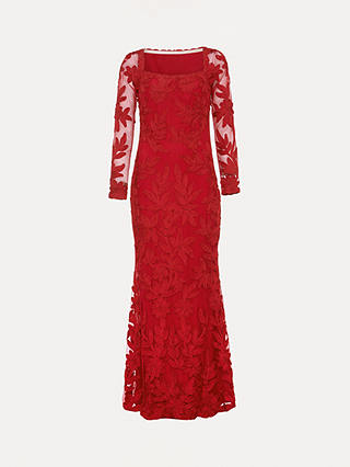 Phase Eight Alicia Tapework Lace Dress, Scarlet