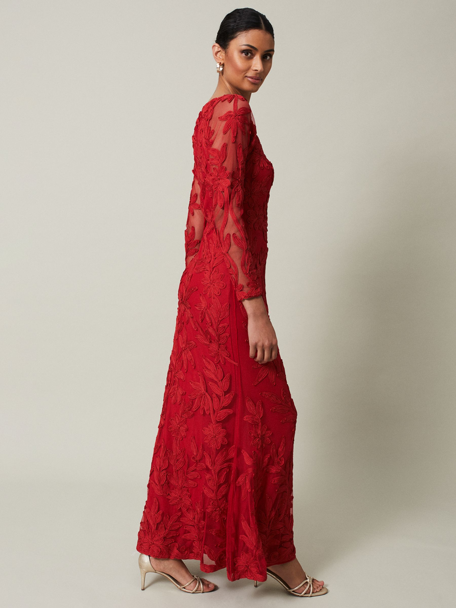 Buy Phase Eight Alicia Tapework Lace Dress, Scarlet Online at johnlewis.com
