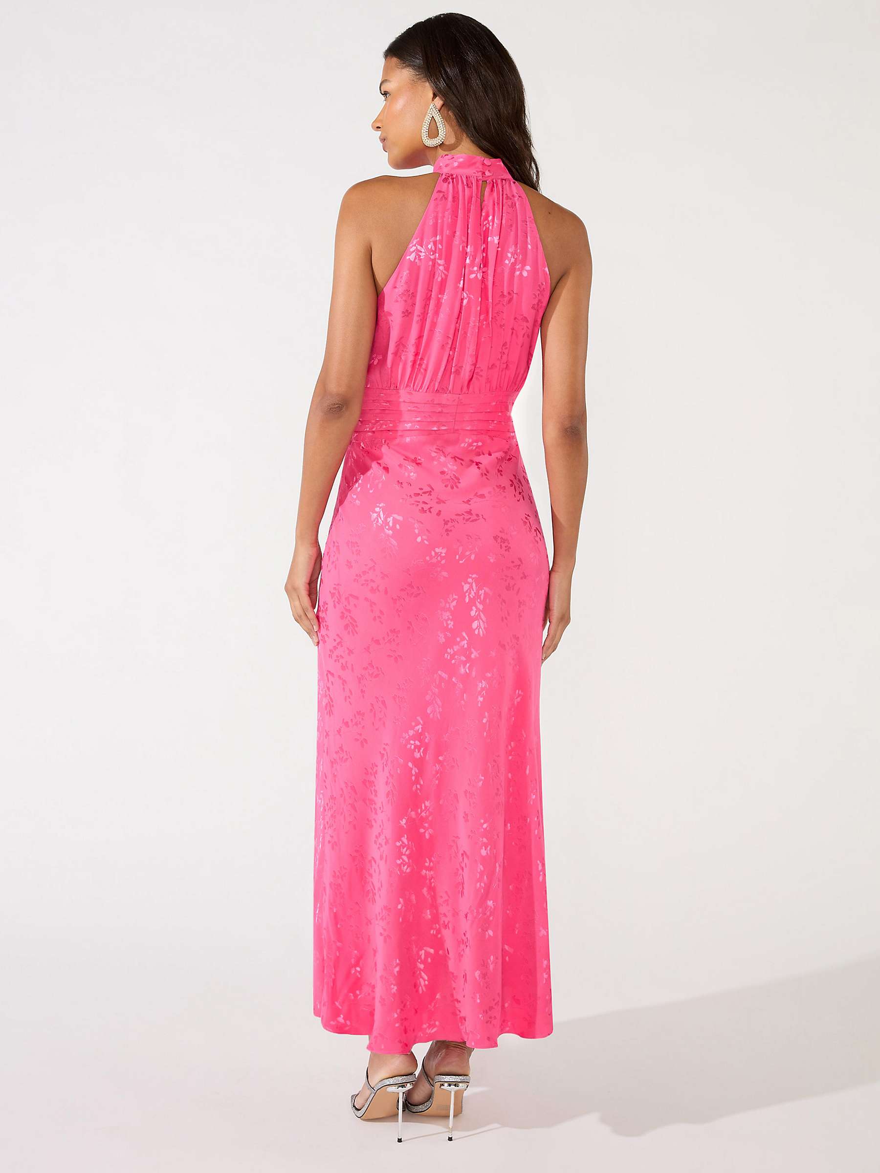 Buy Ro&Zo Petite Camilla Jaquard Satin Keyhole Dress, Pink Online at johnlewis.com