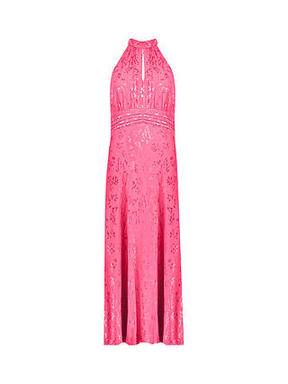 Ro&Zo Petite Camilla Jaquard Satin Keyhole Dress, Pink