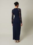 Phase Eight Layton Embellished Sleeve Dress, Navy