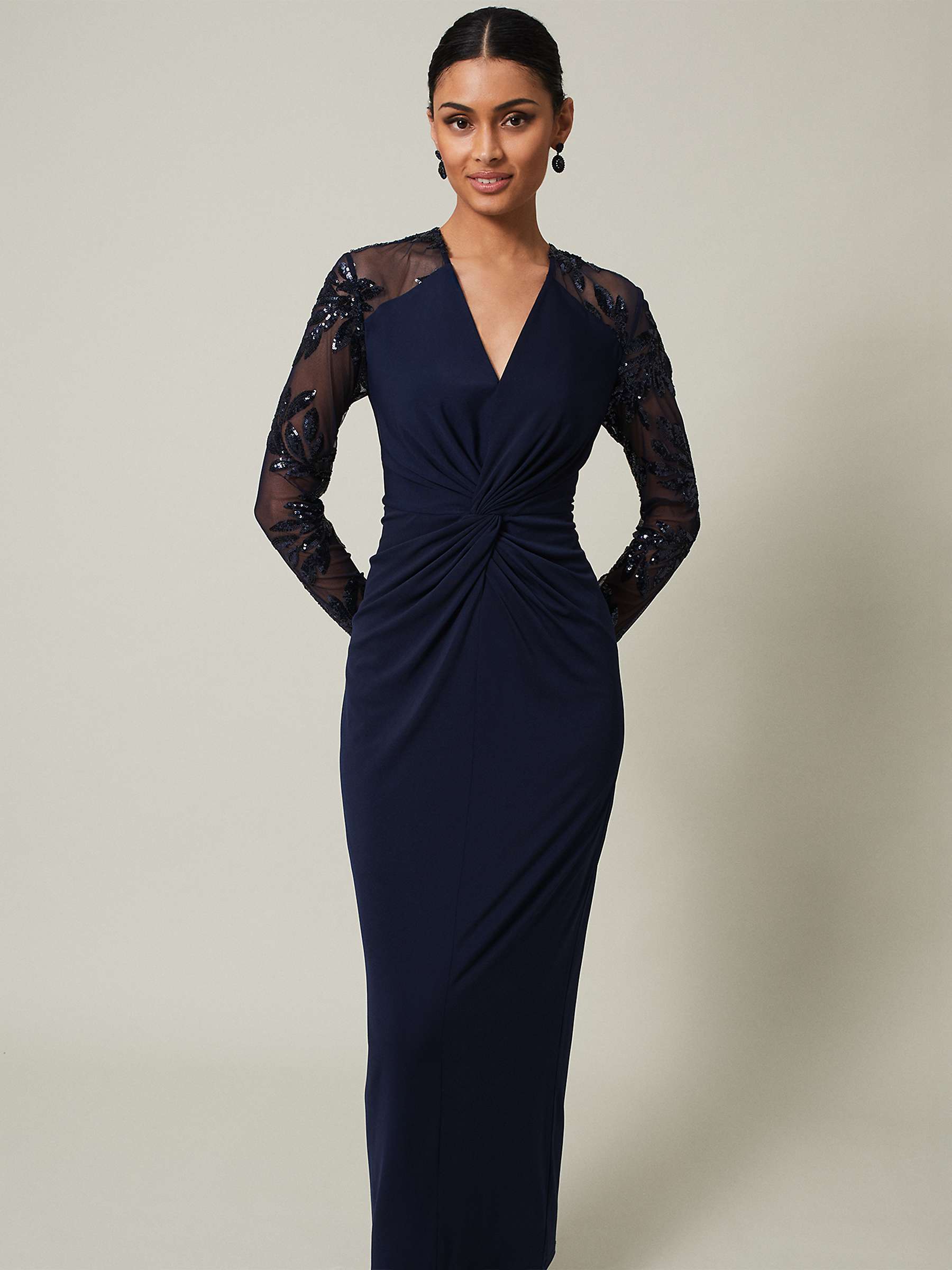 Buy Phase Eight Layton Embellished Sleeve Dress, Navy Online at johnlewis.com