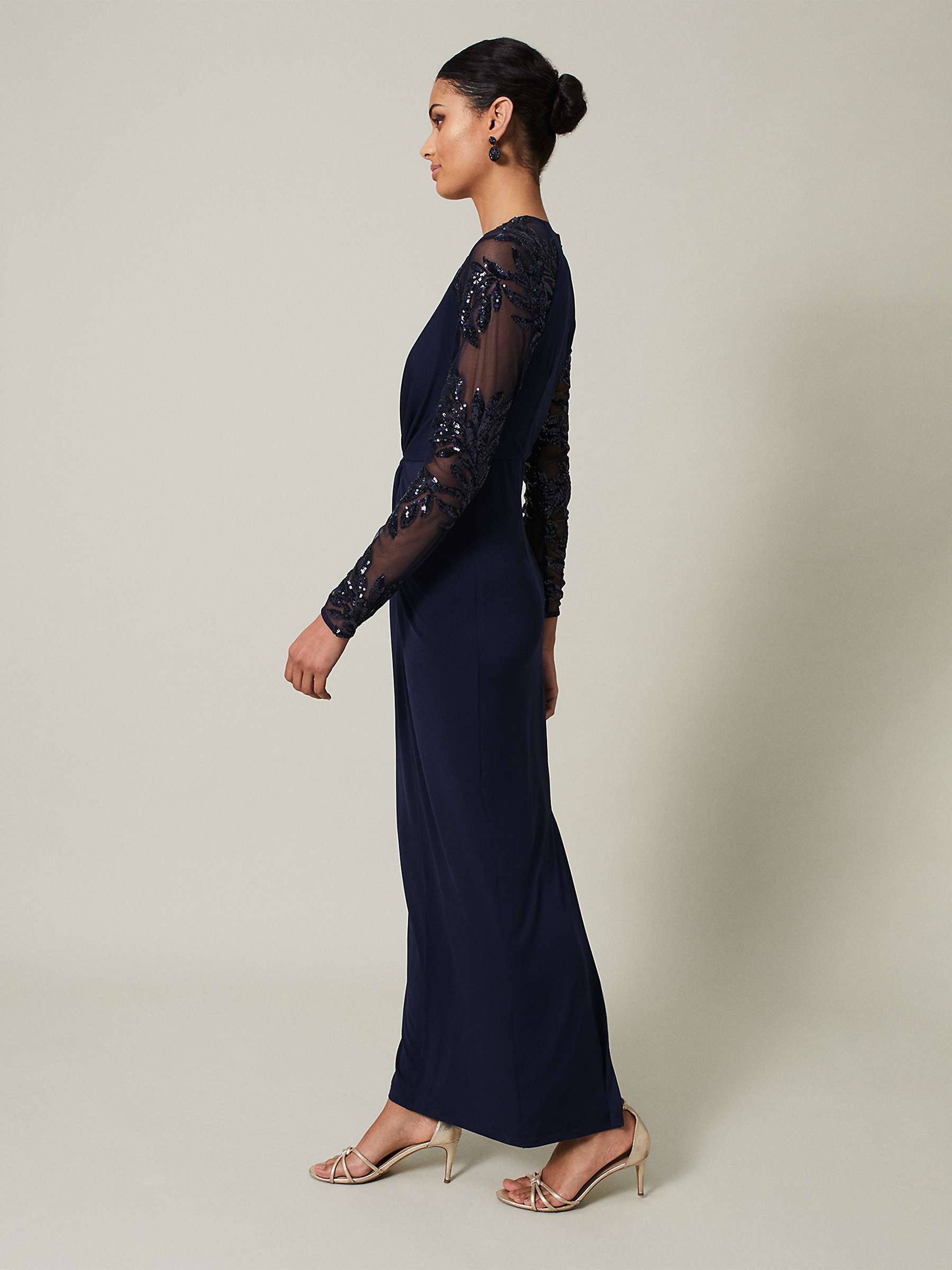 Buy Phase Eight Layton Embellished Sleeve Dress, Navy Online at johnlewis.com