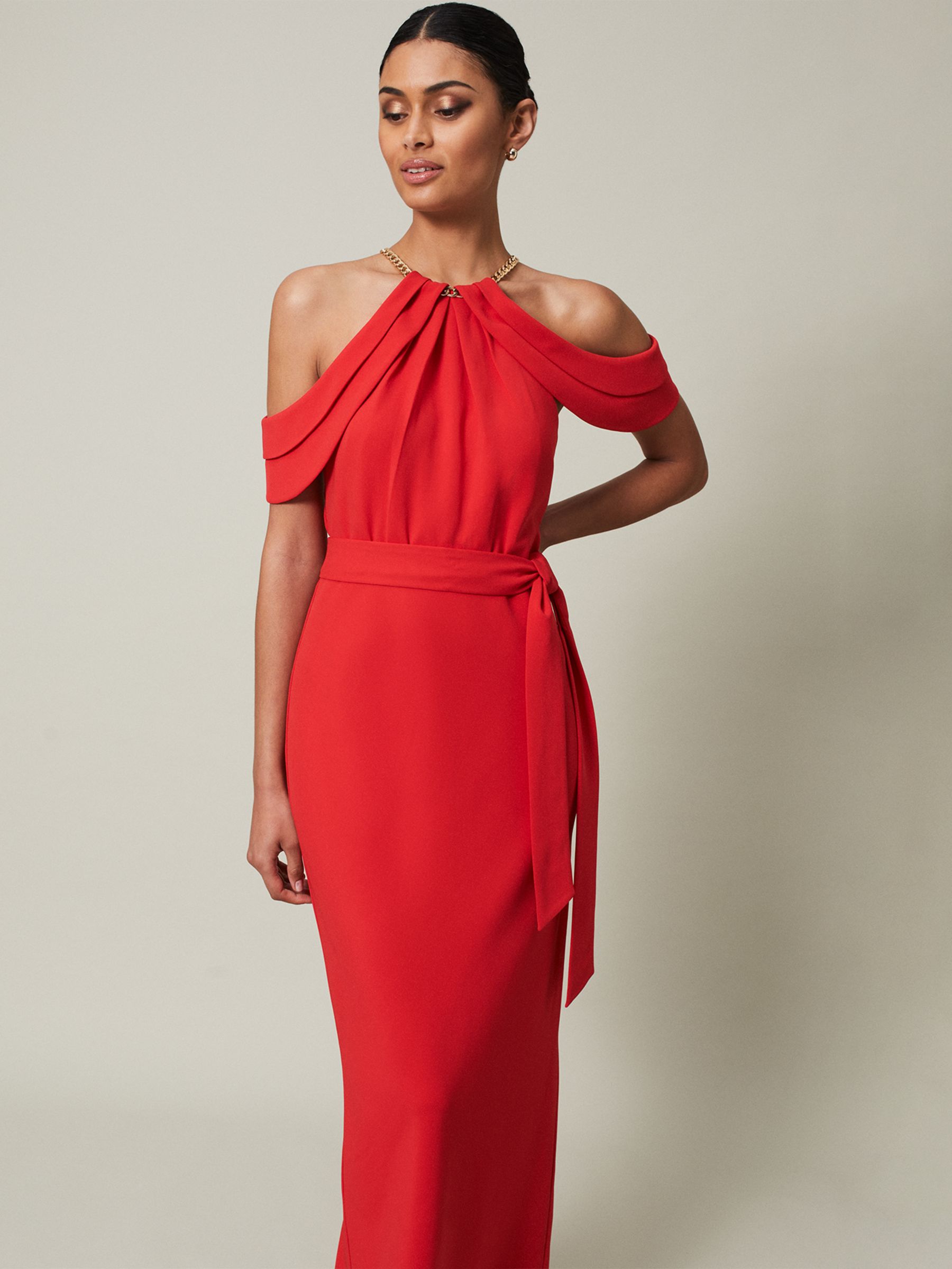 Phase Eight Elaine Maxi Dress, Red at John Lewis & Partners