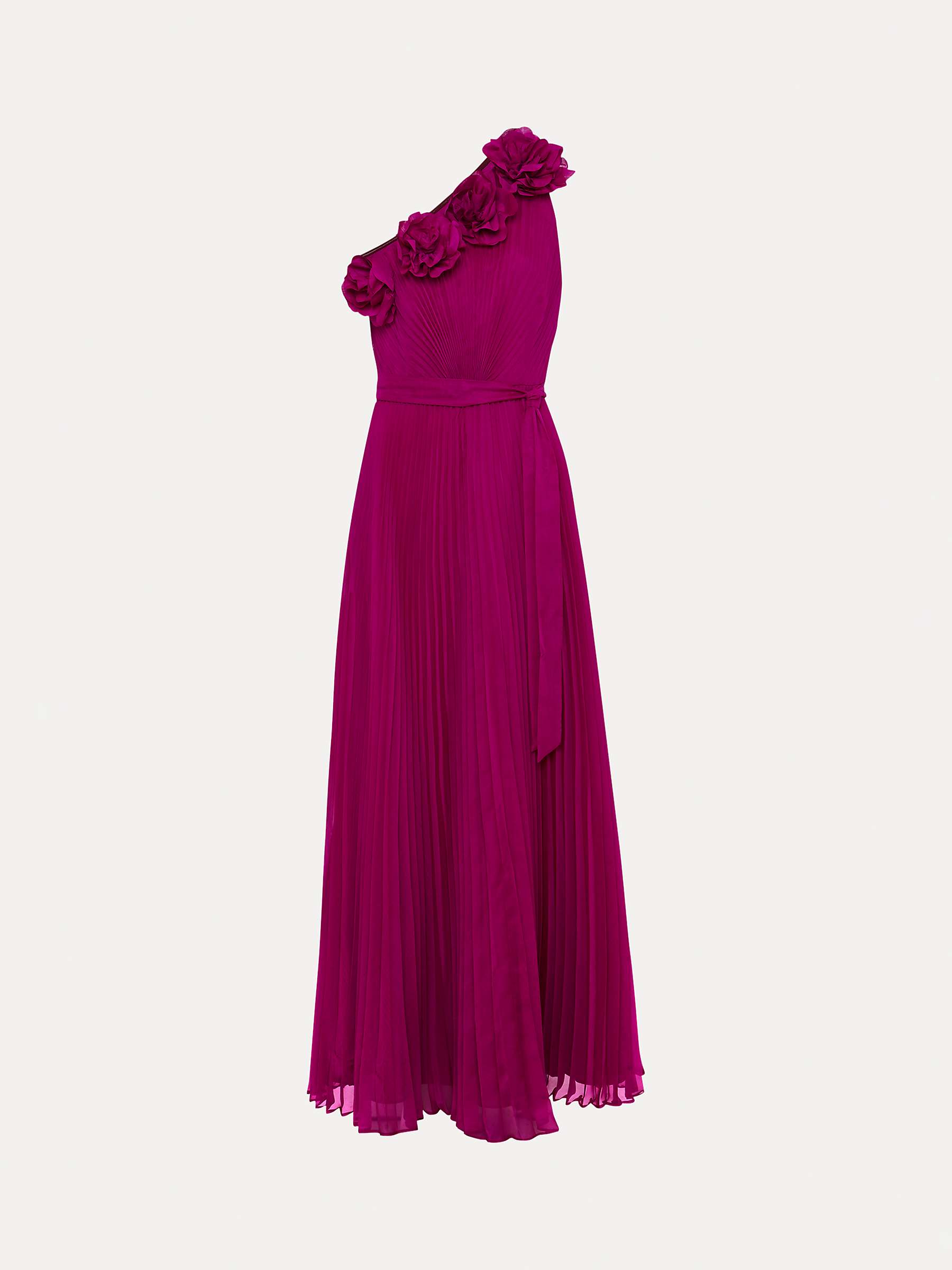 Buy Phase Eight Collection 8  Minnie One Shoulder Pleated Maxi Dress, Magenta Online at johnlewis.com