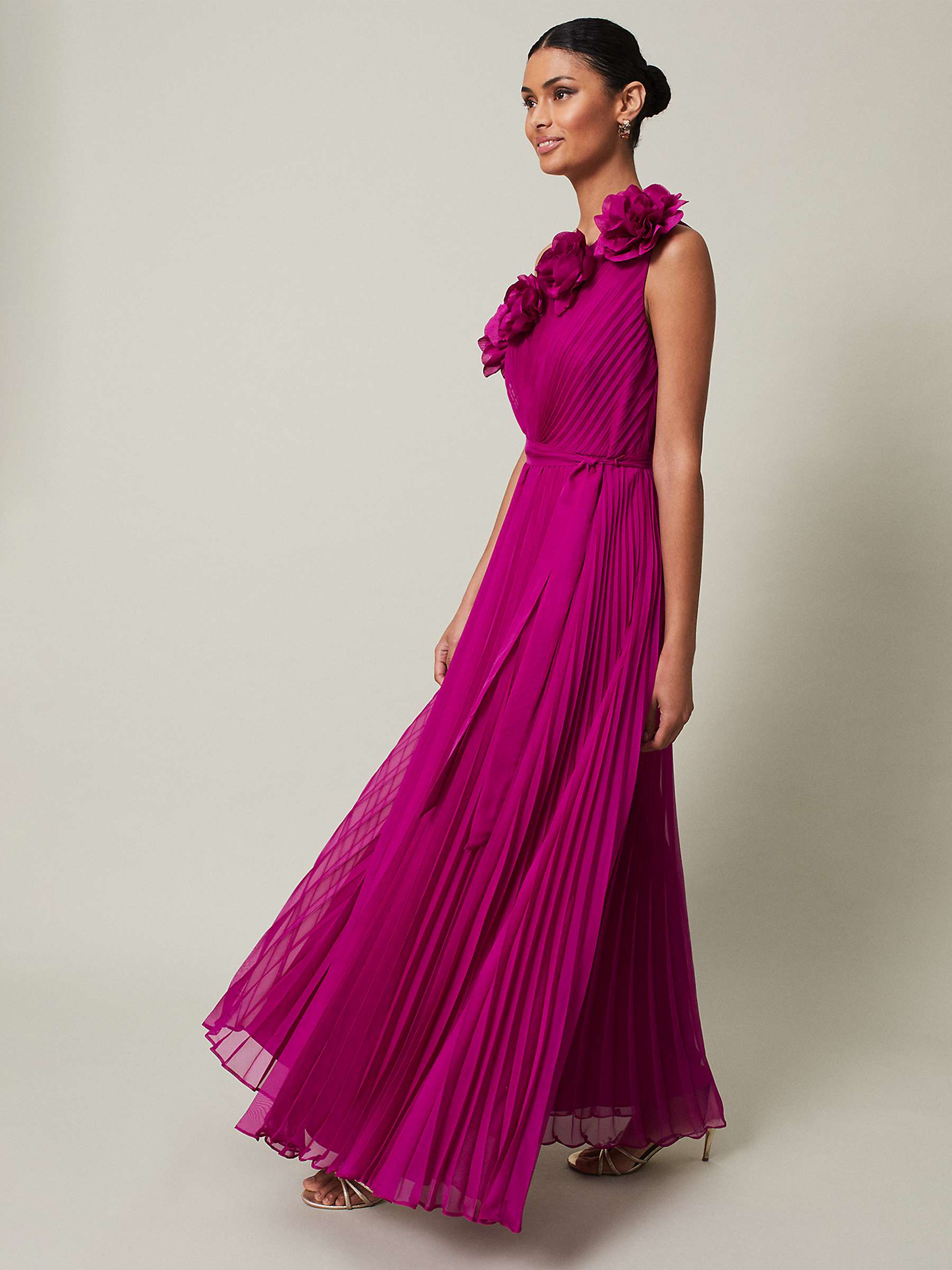 Buy Phase Eight Collection 8  Minnie One Shoulder Pleated Maxi Dress, Magenta Online at johnlewis.com
