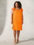 Live Unlimited Curve Frill Shoulder Sun Dress, Orange