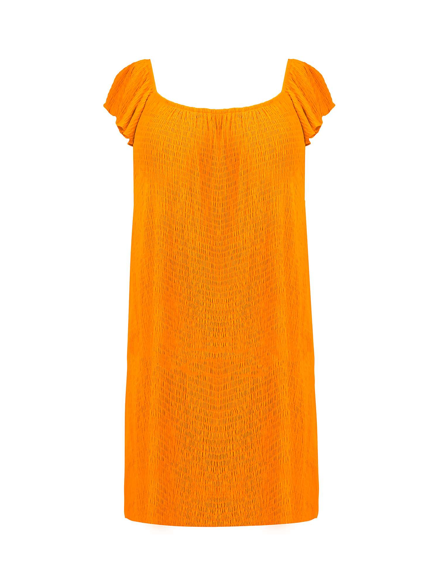 Buy Live Unlimited Curve Frill Shoulder Sun Dress, Orange Online at johnlewis.com