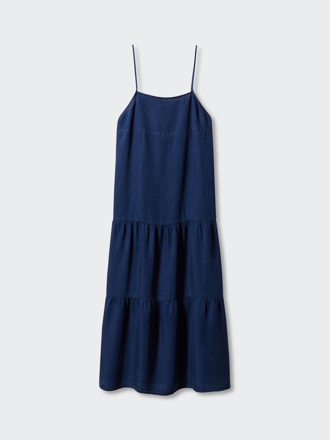 Mango Mykonos Long Dress, Open Blue, 4