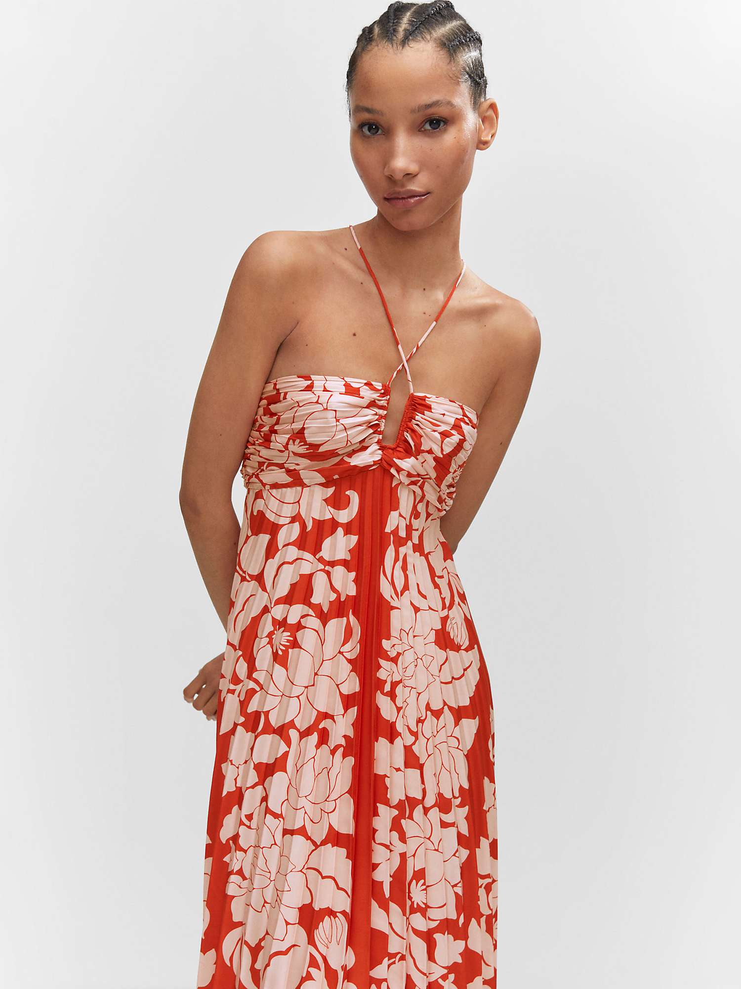 Buy Mango Rania Pleated Maxi Dress, Red Online at johnlewis.com