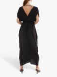 James Lakeland Batwing Pleated Maxi Dress, Black