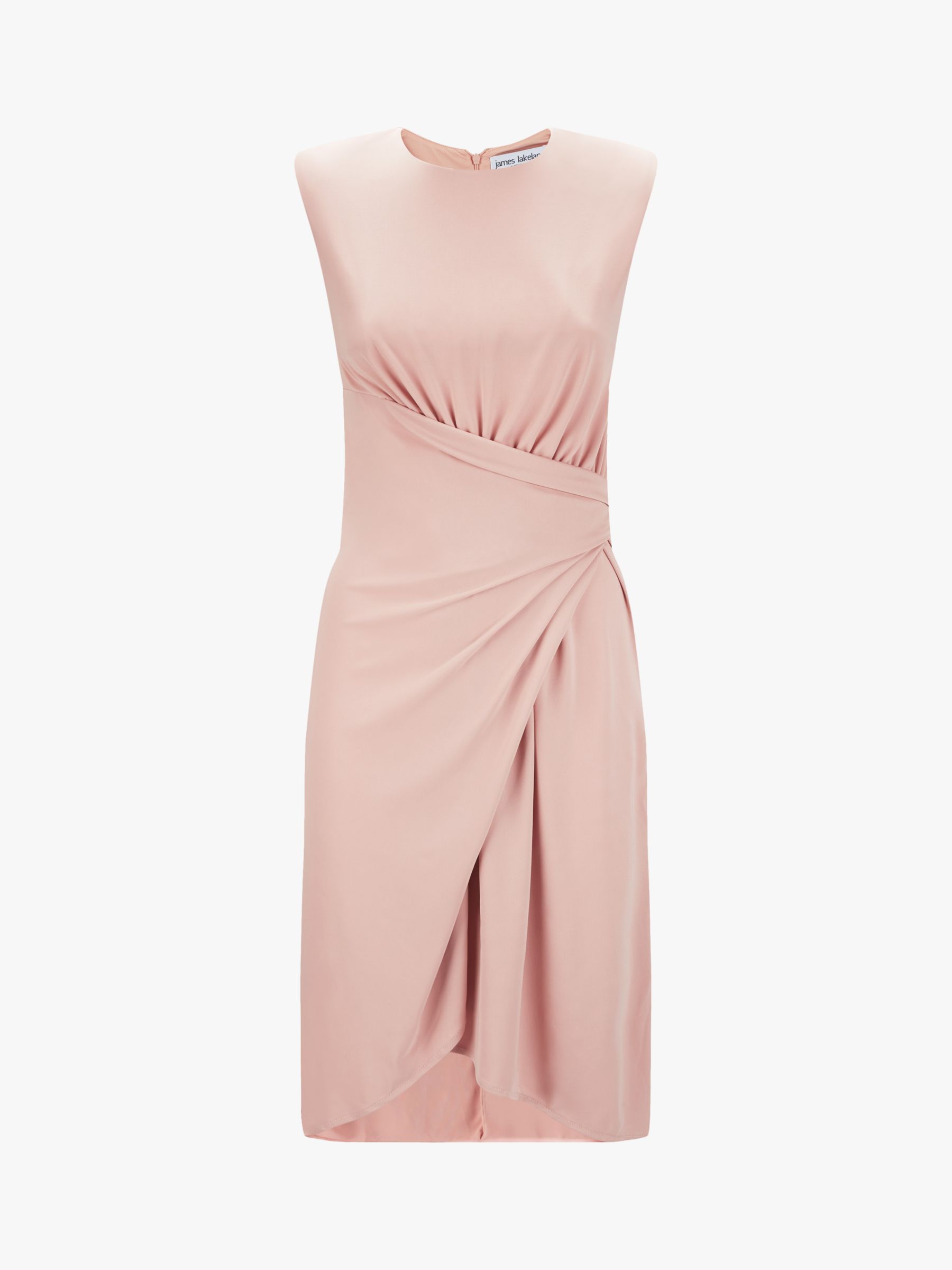 James Lakeland Wrap Sleeveless Dress, Pale Pink, 20