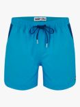 Randy Cow Swim Shorts with Waterproof Pocket, Aquamarine