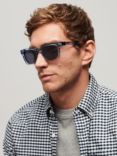 Superdry Garritsen Sunglasses, Navy/Smoke