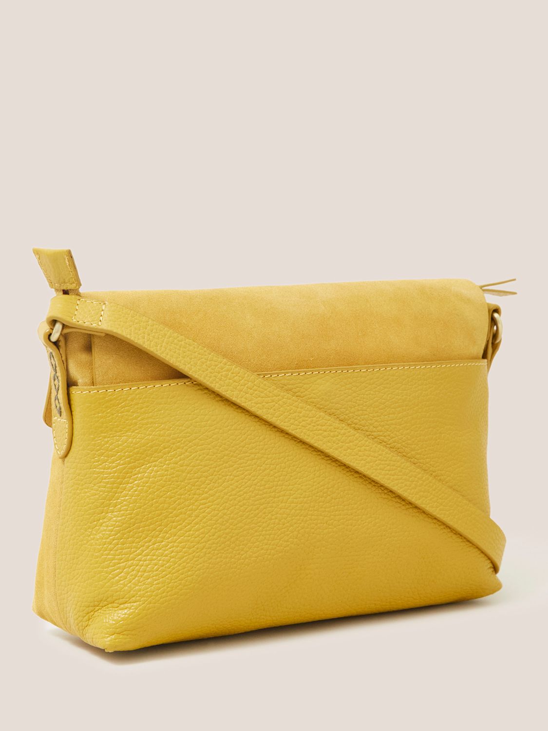 White Stuff Elena Leather Crossbody Bag, Mid Chartreuse at John Lewis ...