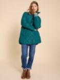 White Stuff Emilia Quilted Coat, Teal