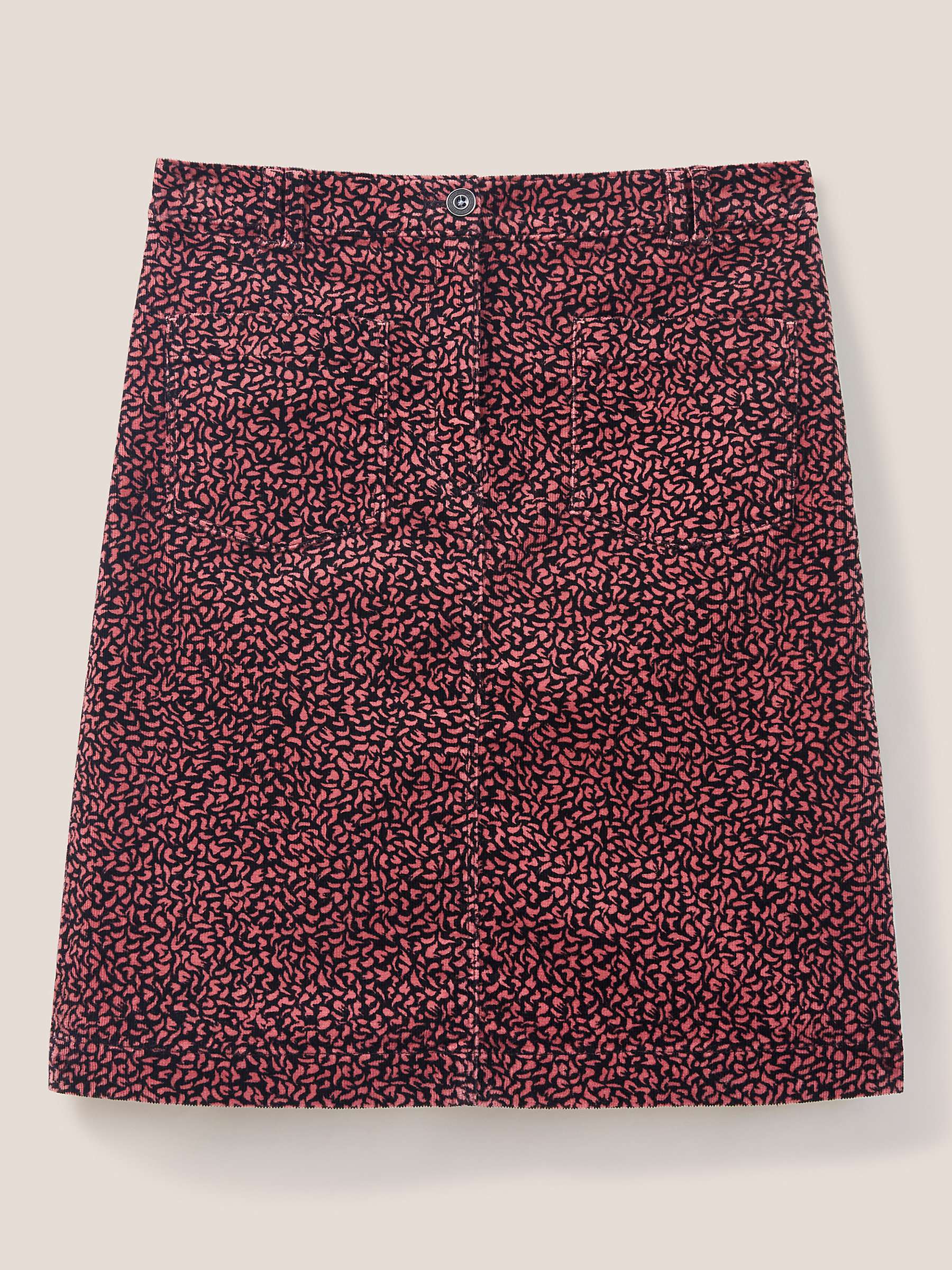 Buy White Stuff Abstract Print Organic Cotton Cord Skirt, Pink/Multi Online at johnlewis.com