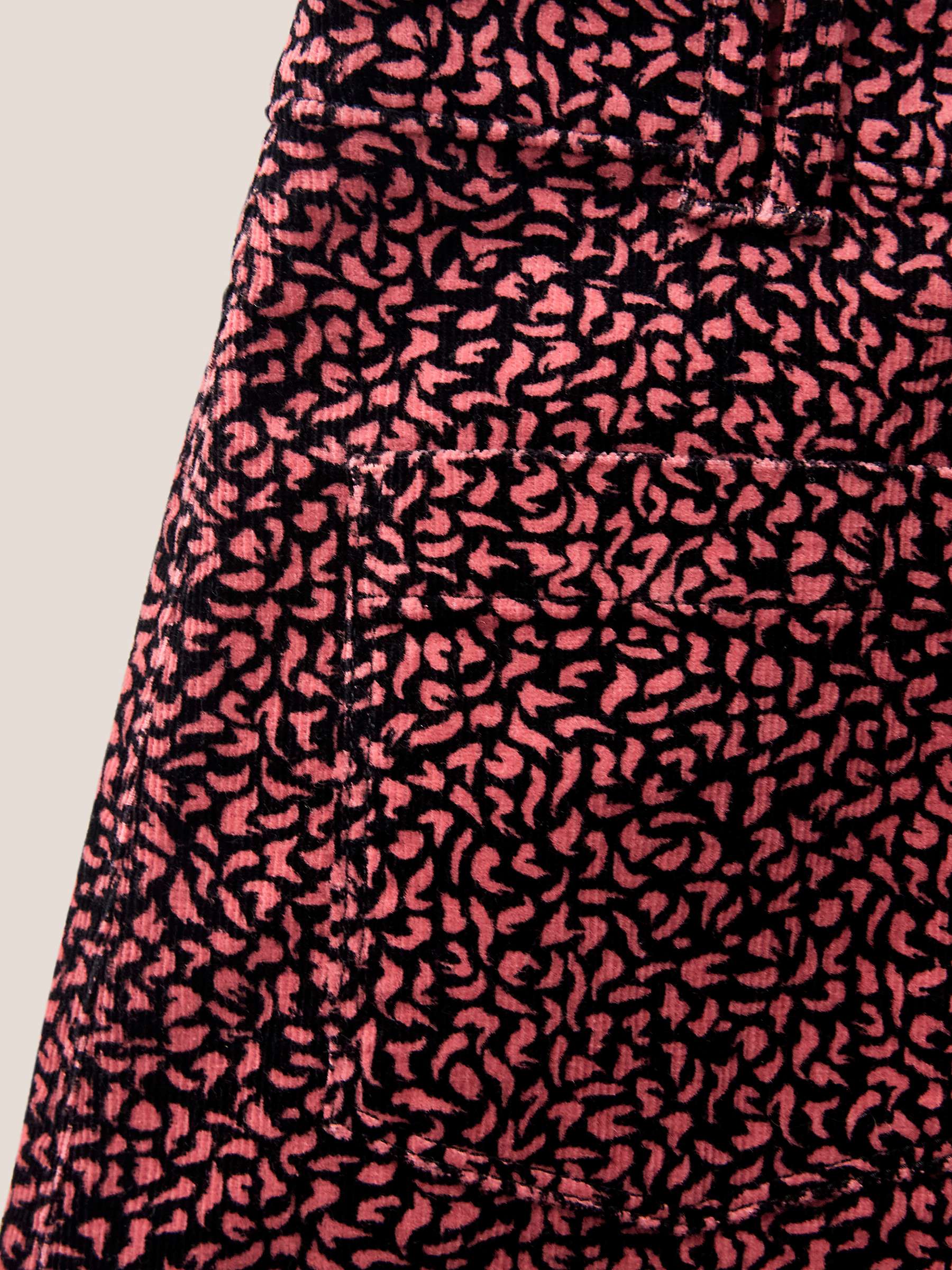 Buy White Stuff Abstract Print Organic Cotton Cord Skirt, Pink/Multi Online at johnlewis.com