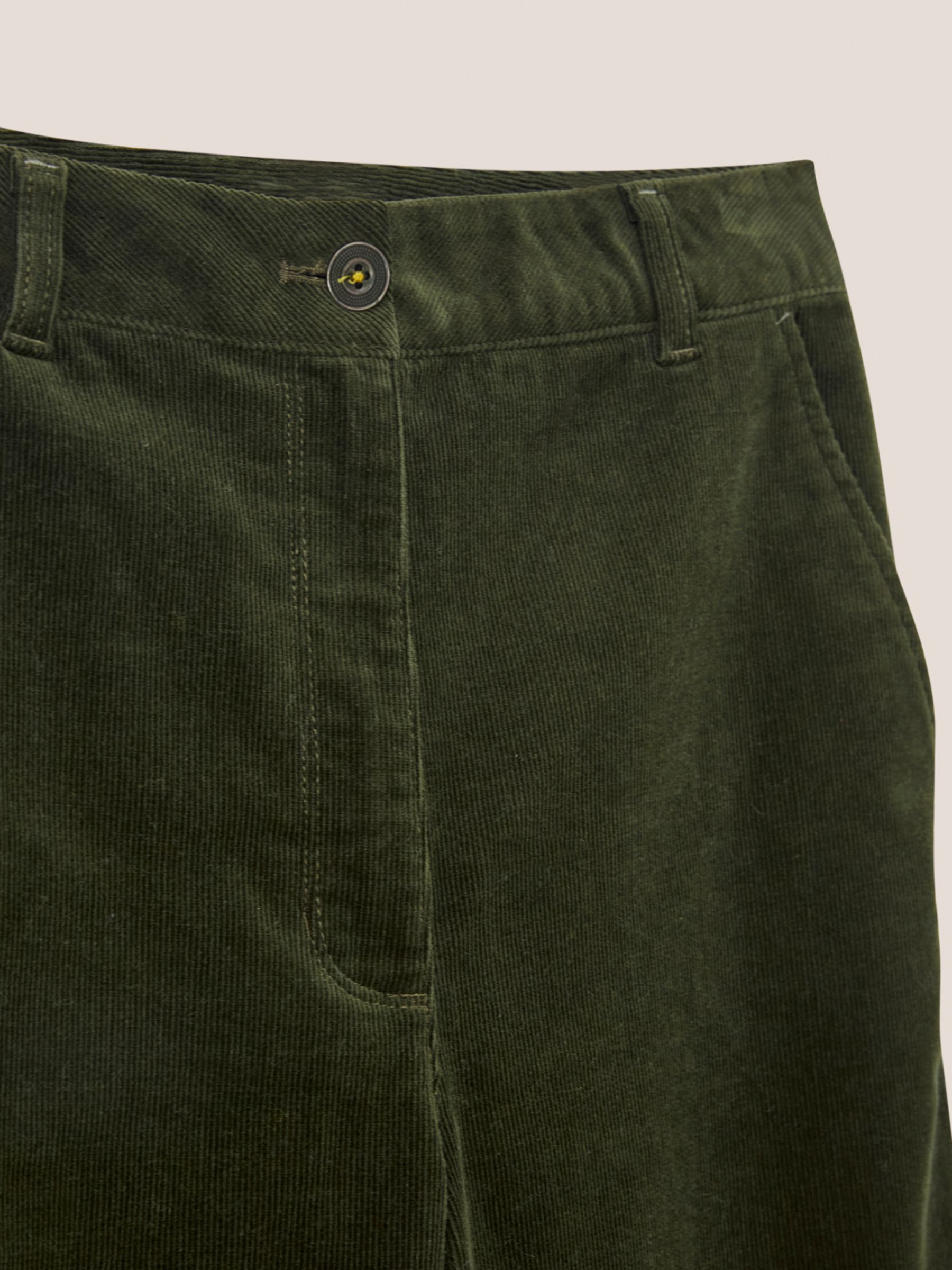 The Green Button Corduroy Wide Leg Pants & Reviews - Green - Bottoms