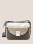 White Stuff Lola Leather Camera Cross Body Bag, Grey/Multi