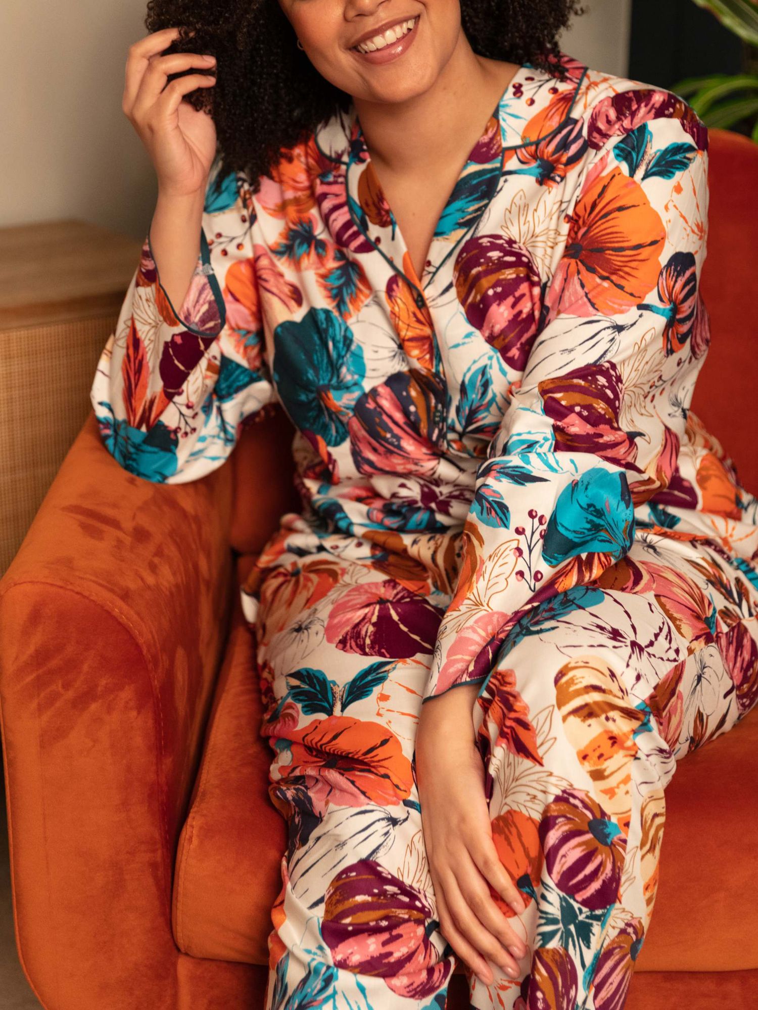 Buy Cyberjammies Pumpkin Print Pyjama Bottoms, Cream Mix Online at johnlewis.com