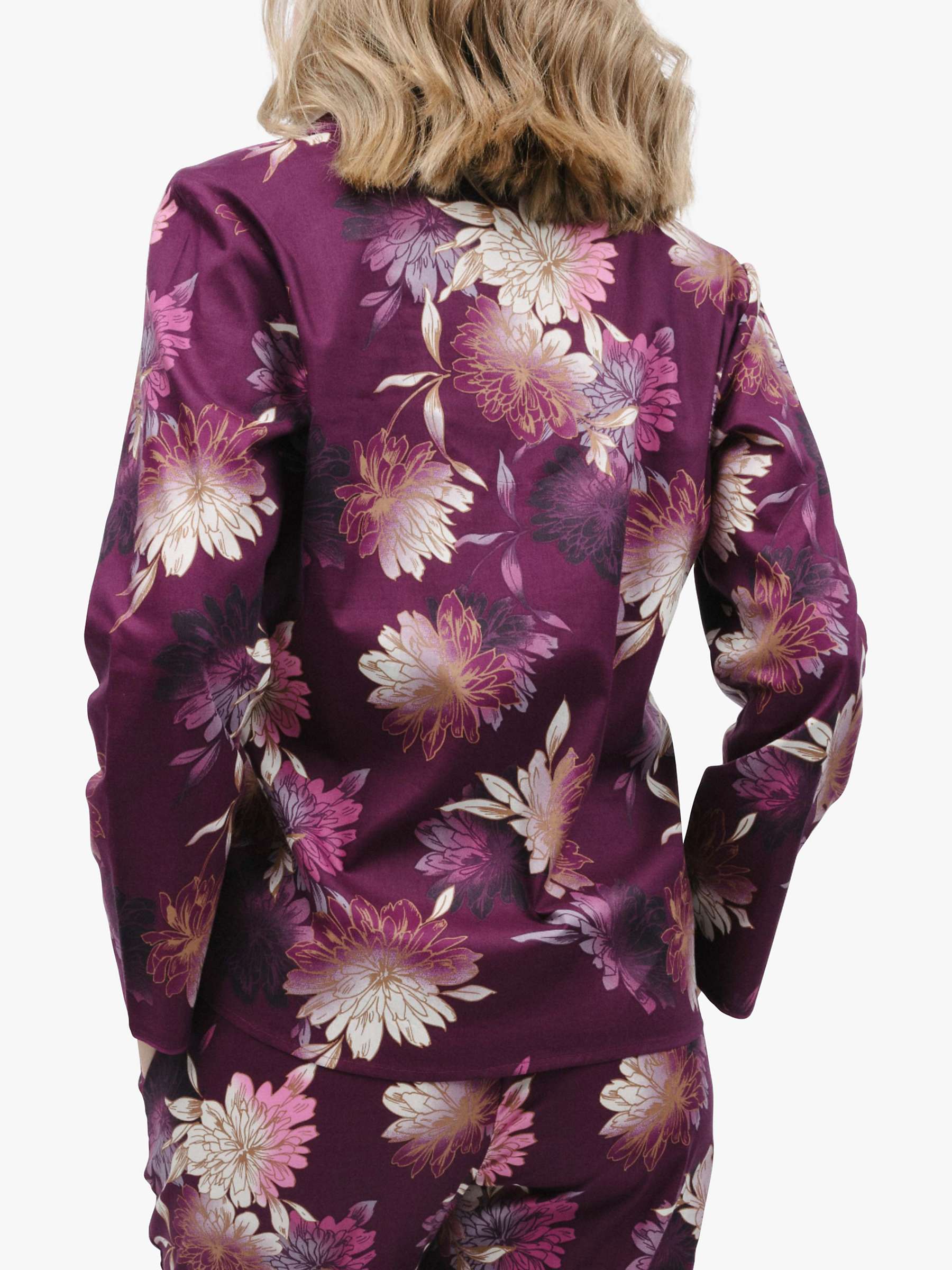 Buy Cyberjammies Magenta Floral Print Pyjama Top, Dark Magenta Online at johnlewis.com