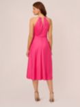 Adrianna Papell Satin Crepe Halterneck Dress, Cabaret Pink