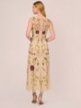 Adrianna Papell Beaded Ankle Length Dress, Light Champagne, Light Champagne