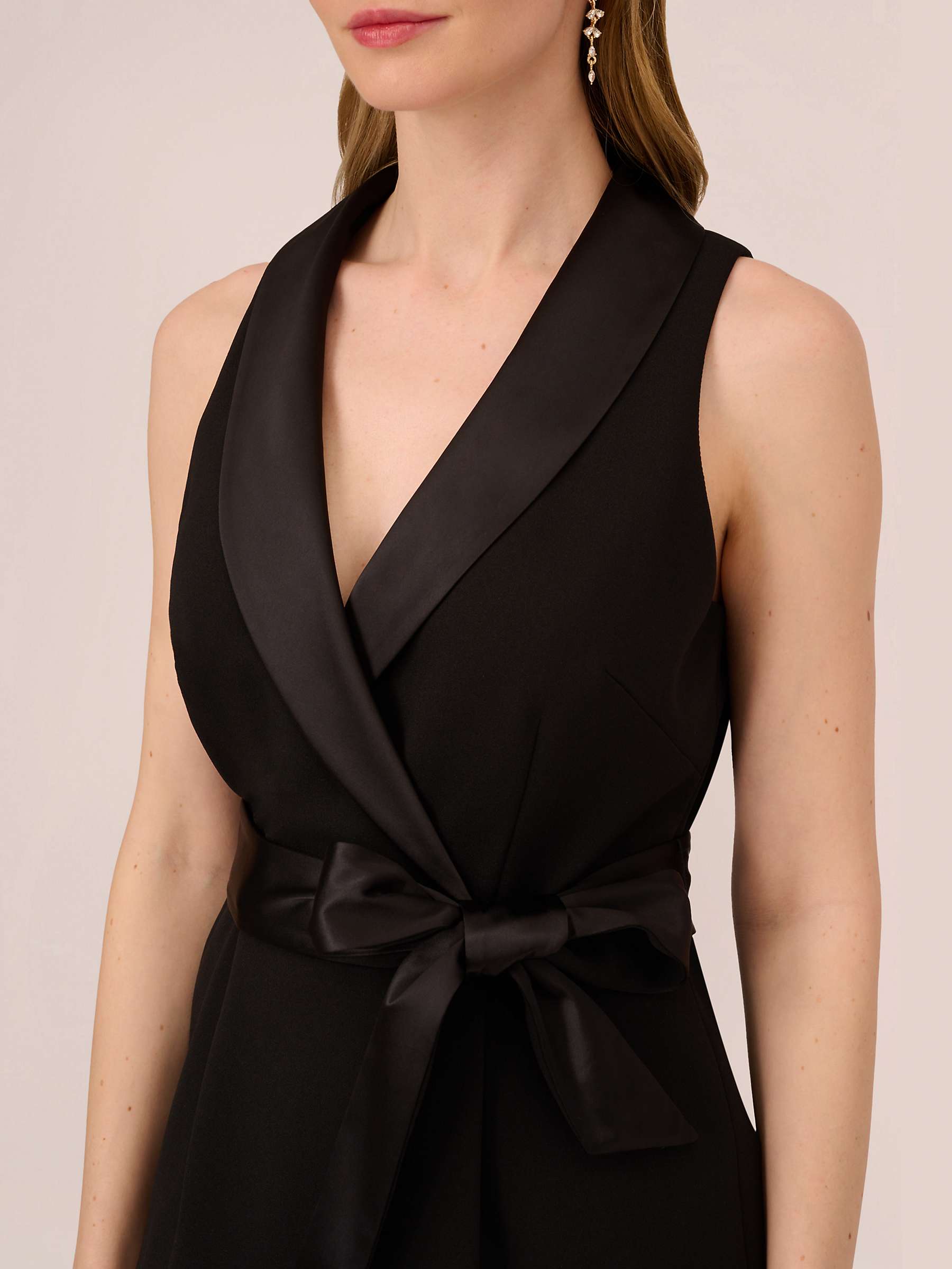 Buy Adrianna Papell Crepe Tuxedo Top, Black Online at johnlewis.com