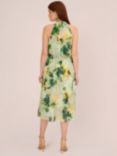 Adrianna Papell Floral Chiffon Halterneck Midi Dress, Green/Multi