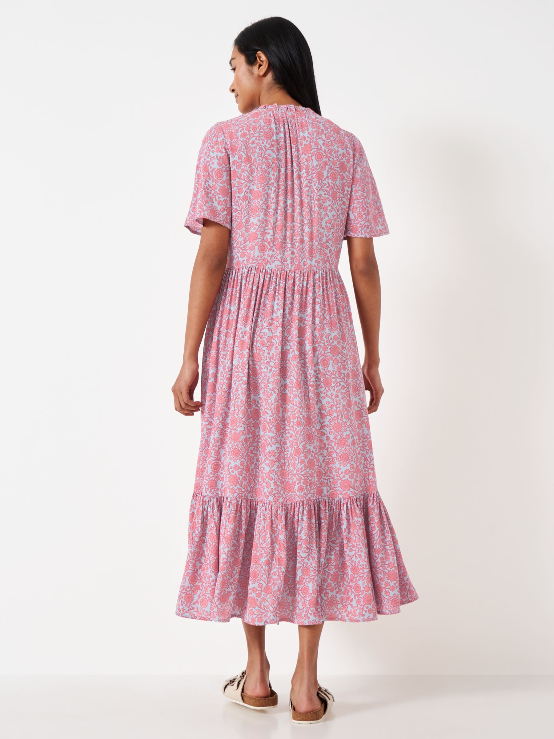 Crew Clothing Eva Floral Bloom Dress, Multi/Pink at John Lewis & Partners