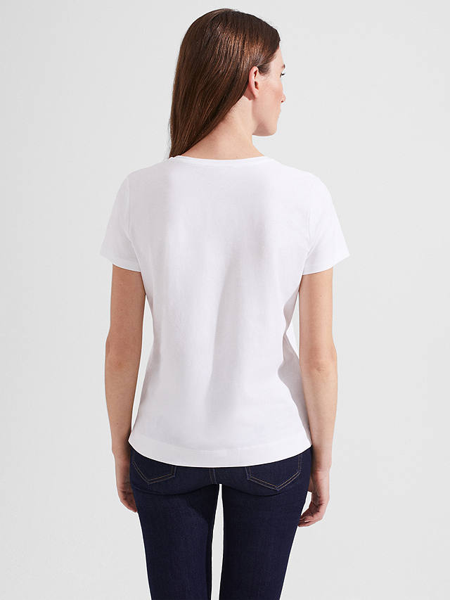 Hobbs Jamie Embroidered T-Shirt, White/Multi