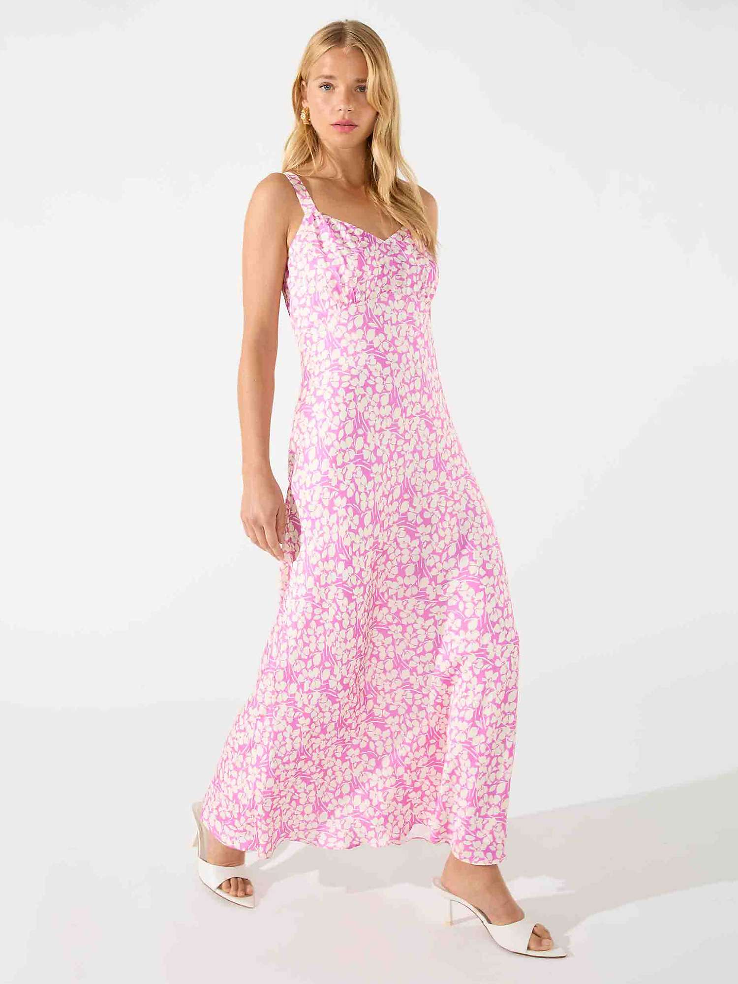 Buy Ro&Zo Petite Floral Bias Cut Maxi Dress, Pink Multi Online at johnlewis.com