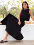 Ro&Zo Linen Blend A-Line Maxi Skirt, Black