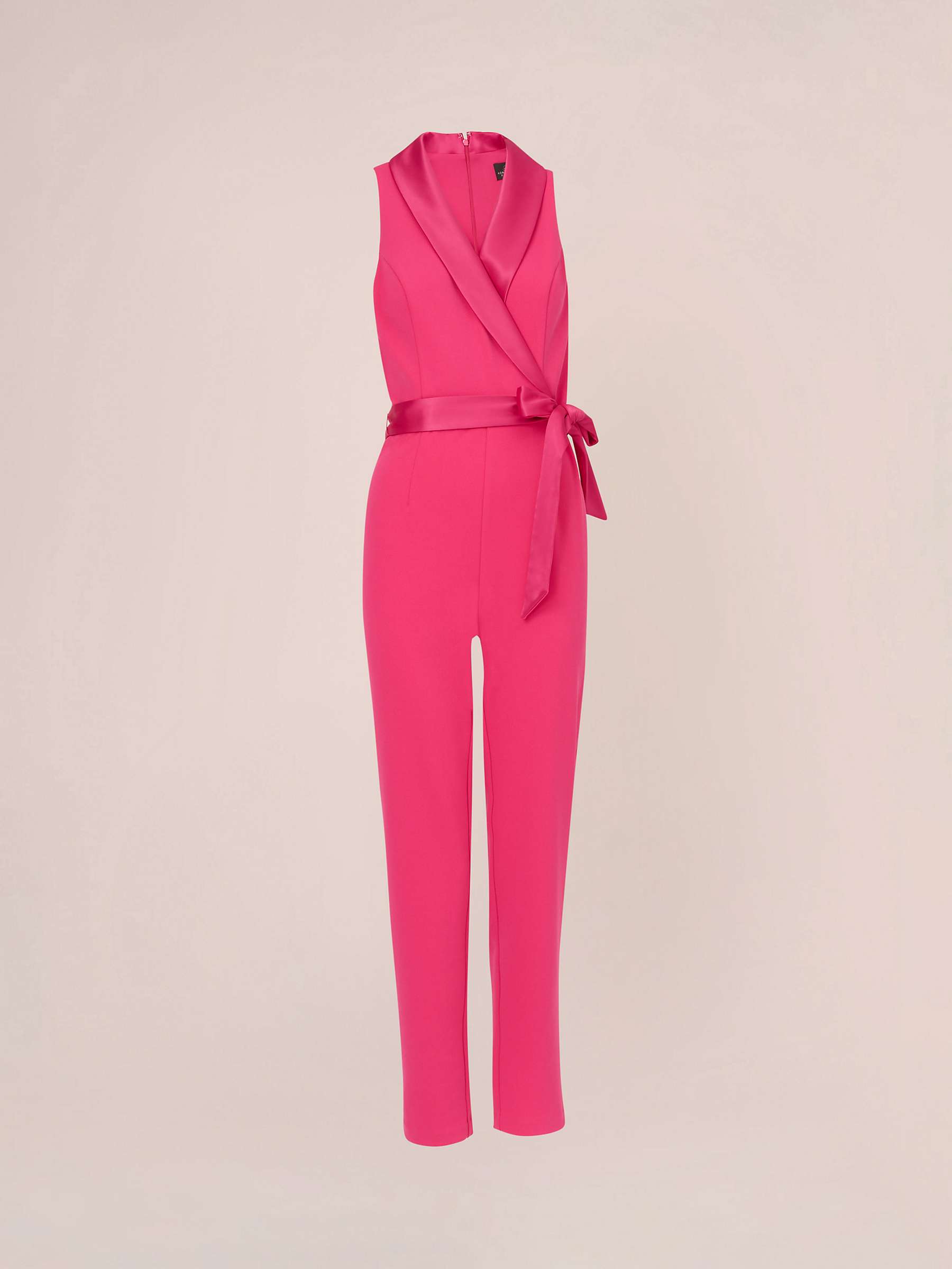 Buy Adrianna Papell Knit Crepe Tuxedo Jumpsuit, Cabaret Pink Online at johnlewis.com