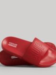 Superdry Code Core Pool Sliders, Risk Red/Optic