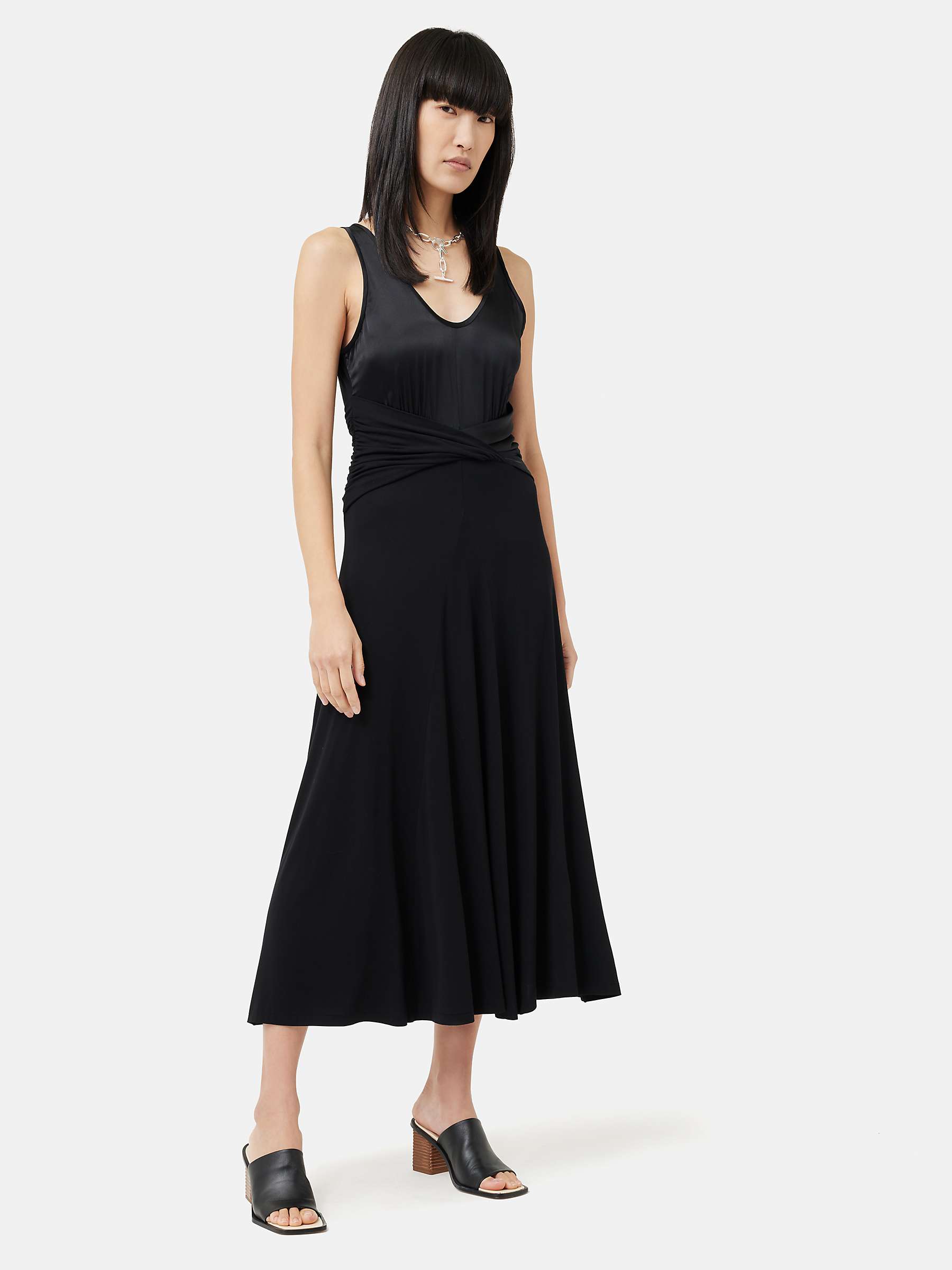 Buy Jigsaw Jersey Silk Front Twist Dress, Black Online at johnlewis.com
