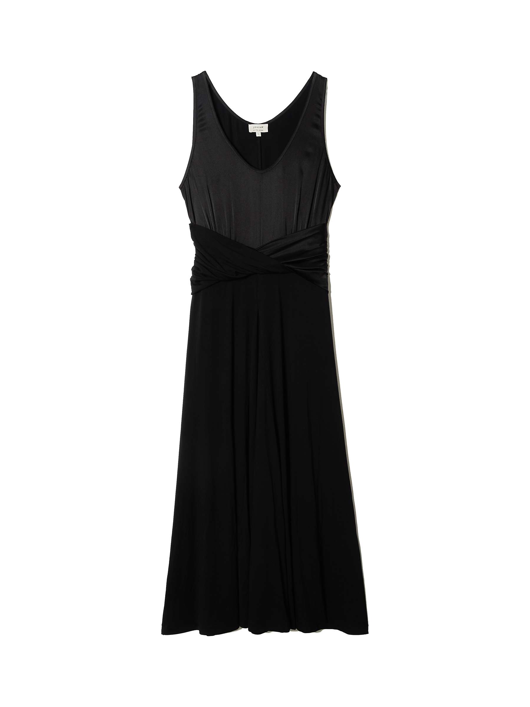 Jigsaw Jersey Silk Front Twist Dress, Black at John Lewis & Partners