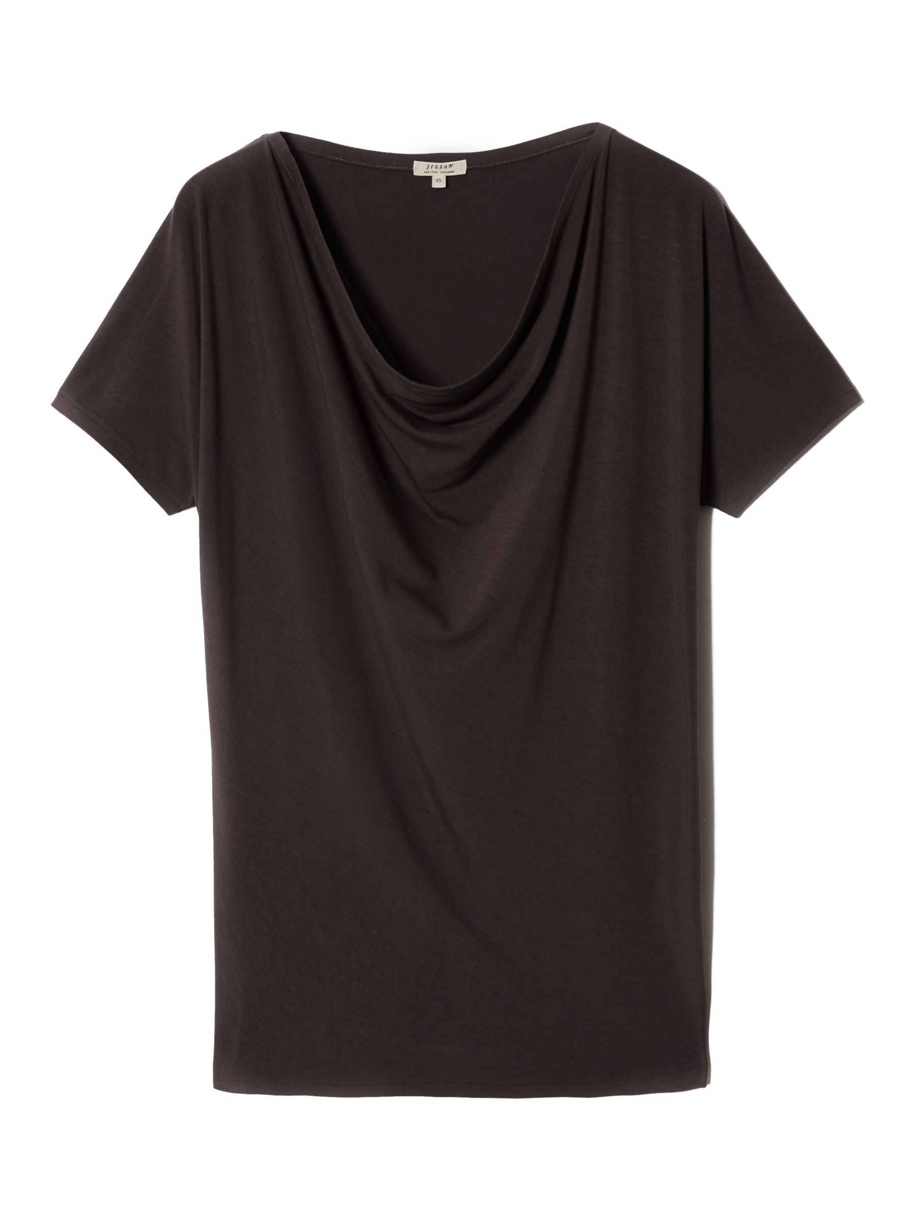 Jigsaw Drape Cowl Neck Top, Brown at John Lewis & Partners