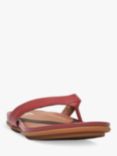 FitFlop Gracie Leather Flip Flops, Dusky Red