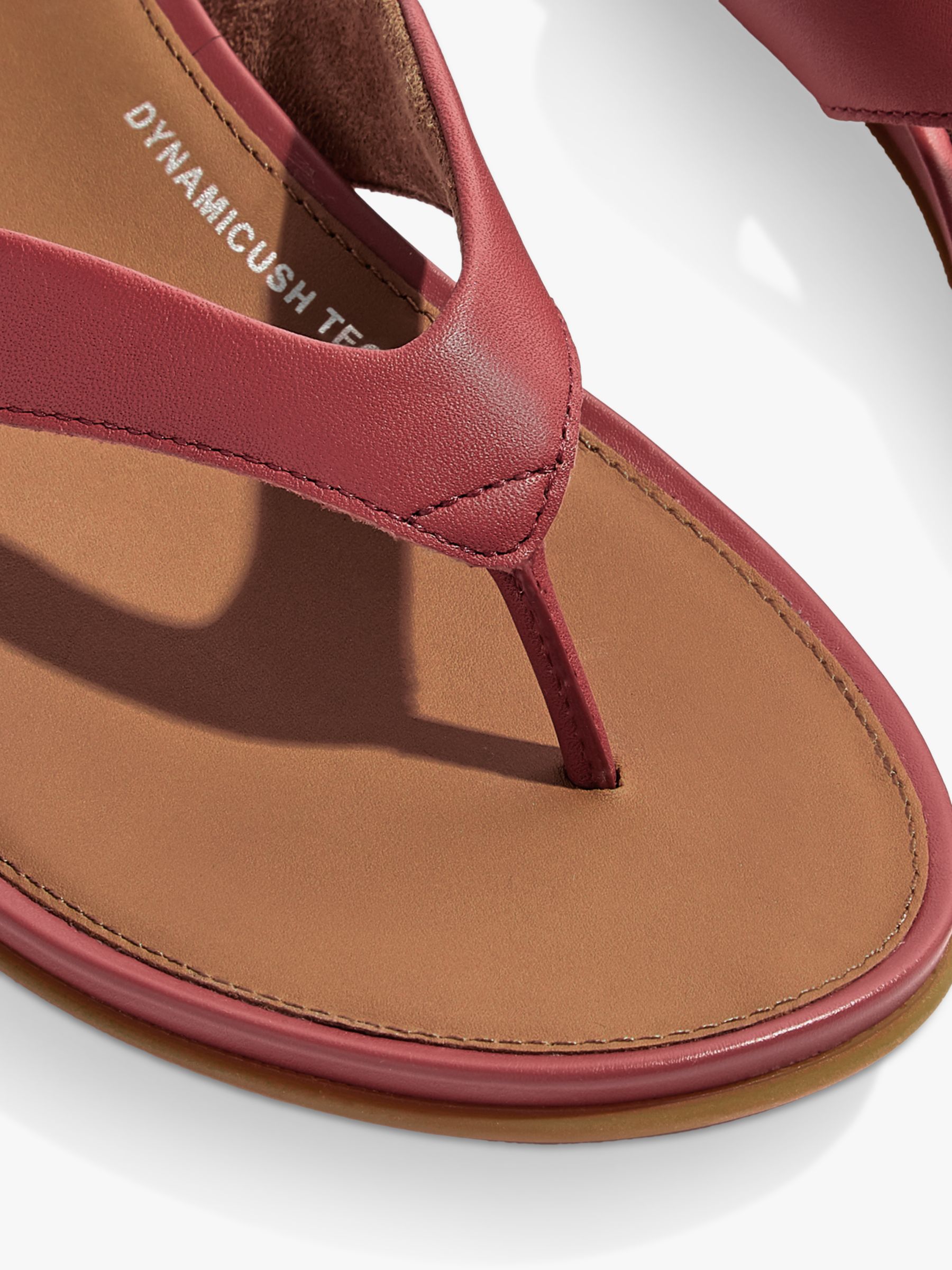 FitFlop Gracie Leather Flip Flops Dusky Red at John Lewis Partners