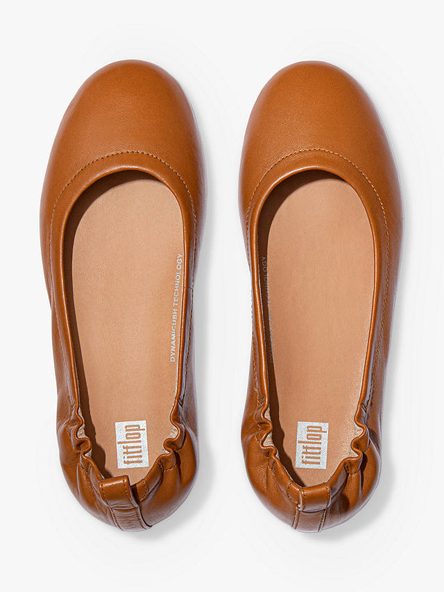 FitFlop Allegro Soft Leather Ballet Pumps, Light Tan